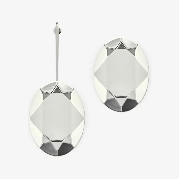 亚历山大麦昆/Alexander McQueen 女士不对称刻面耳环古银色 768254J811K1446