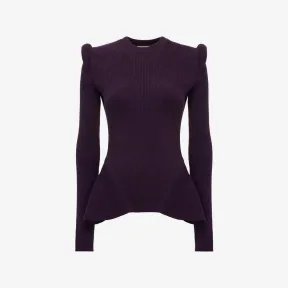 亚历山大麦昆/Alexander McQueen 女式夜色回扣罗纹毛衣 768593Q1A644299 768593Q1A644299