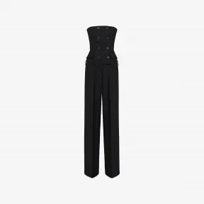 亚历山大麦昆/Alexander McQueen 女士精裁连身装黑色 768753QJADX1000