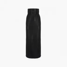 亚历山大麦昆/Alexander McQueen 女式黑色皮革紧身胸衣裙 769302Q5ALT1000 769302Q5ALT1000