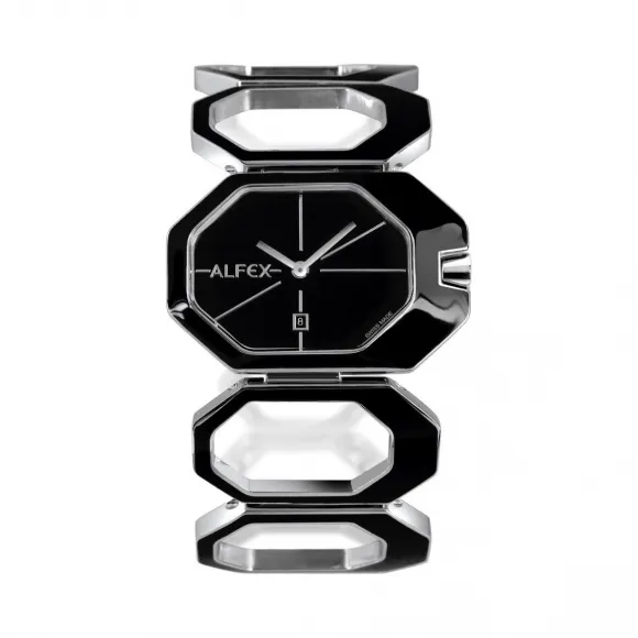 爱华时/Alfex 不锈钢抛光/搪瓷黑 石英机芯 5708-865