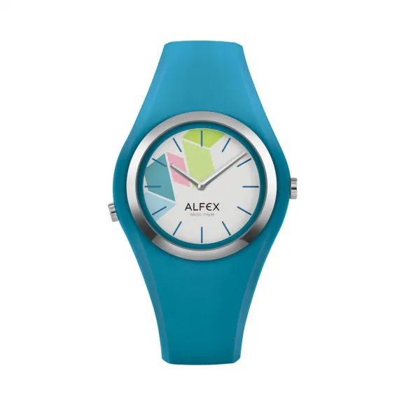 爱华时/Alfex 钢抛光/绿松石硅树脂 石英机芯 5751-2090