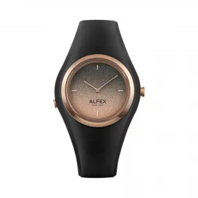爱华时/Alfex IP玫瑰金抛光/黑硅 石英机芯 5751-2192