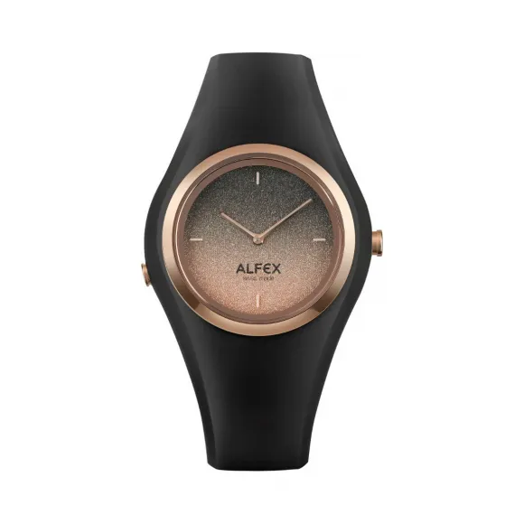 爱华时/Alfex IP玫瑰金抛光/黑硅 石英机芯 5751-2192