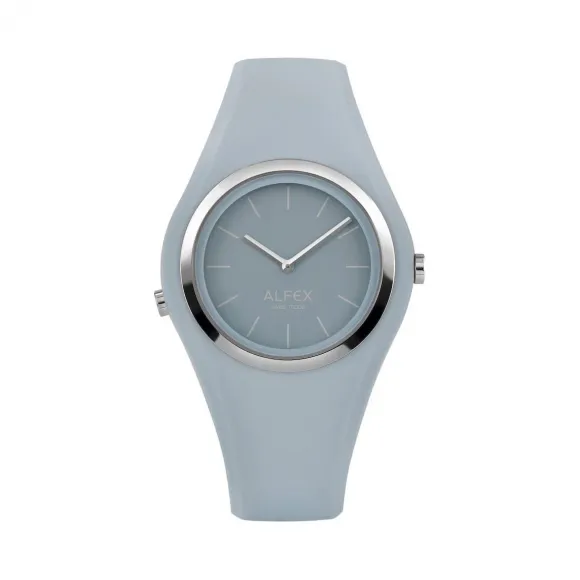爱华时/Alfex 不锈钢抛光/浅蓝色硅 石英机芯 5751-977