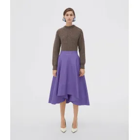 葆蝶家/Bottega Veneta 紫色 羊皮革 女士 及膝裙 716284VKLC05305