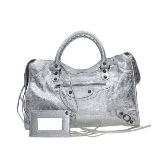 巴黎世家/Balenciaga 银色 羊皮 手提包 115748-D94JT-8160