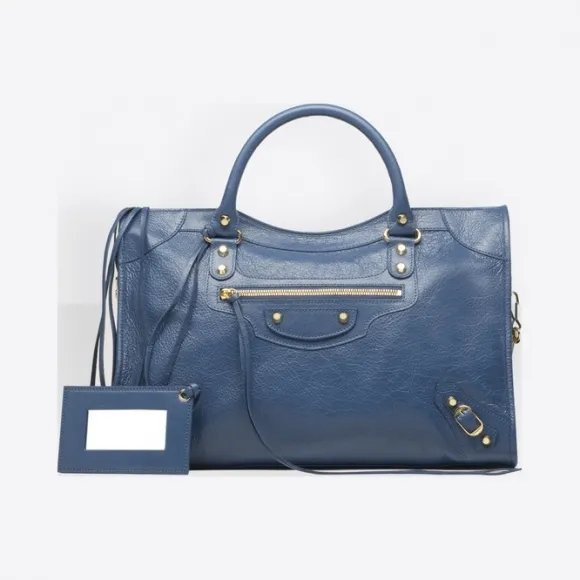 巴黎世家/Balenciaga Classic金色都市包 - DEEP BLUE | 女士全新Classic City 手袋 115748-D94JG-4222