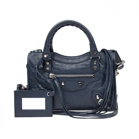 巴黎世家/Balenciaga 深蓝色 牛皮 手提包 300295-D94JN-4065