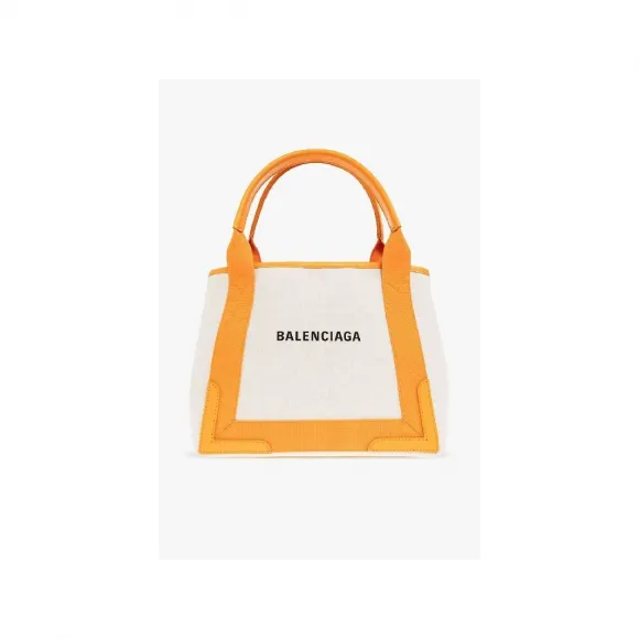 巴黎世家/Balenciaga 米色/橙色 帆布/小牛皮 帆布包 3399332HH3N9265