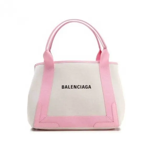 巴黎世家/Balenciaga 白色/粉色 帆布面料 手提包 3399332HH3N5961