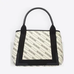 巴黎世家/Balenciaga 自然色 / 黑色 Navy条纹标识小号手袋 45454975vd