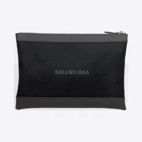 巴黎世家/Balenciaga 黑色 Navy Clip中号手包 45354542cp