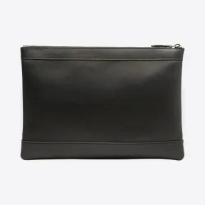 巴黎世家/Balenciaga Navy Leather Clip中号手包 - 黑色 | 男士Navy 手袋 373834-DQP0N-1000