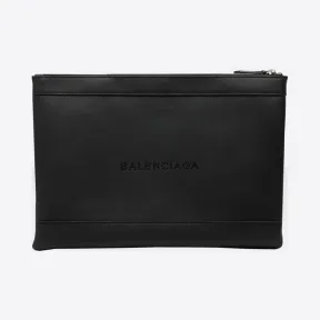 巴黎世家/Balenciaga 黑色 Navy Leather Clip L 45396347ik