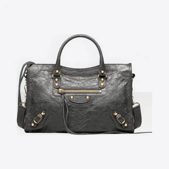 巴黎世家/Balenciaga 灰化石色 Classic Gold City小号手袋 45320439vf