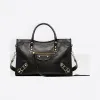 巴黎世家/Balenciaga 黑色 Classic Metallic Edge City小号手袋 45310495sb