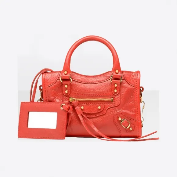 巴黎世家/Balenciaga Classic Gold Nano City手袋 - ROUGE GROSEILLE | 女士全新Classic City 手袋 453205-D94JG-6267