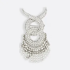 巴黎世家/Balenciaga Cristobal牛角胸针 - 钯色 | 女士Brooch Jewelry 479147-TZ95S-0926