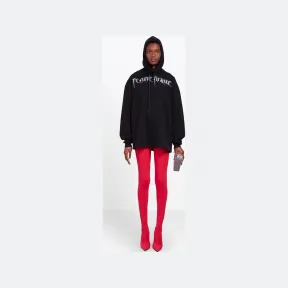 巴黎世家/Balenciaga Femme Fatale头巾领连帽运动衫 - 黑色 | 女士上衣 482217-TTK14-1000