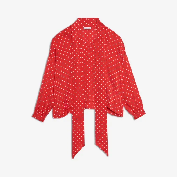 巴黎世家/Balenciaga 白色/红色 波点短上衣 38855345gh