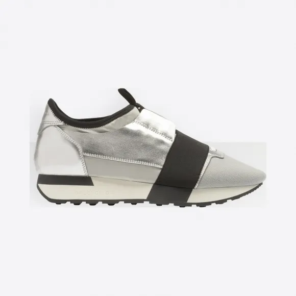 巴黎世家/Balenciaga 女士 银色 Race跑步鞋 | Balenciaga 490661-W05G5-8100
