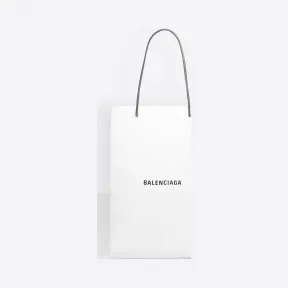 巴黎世家/Balenciaga White / Black 中号横版购物袋 45419239rm