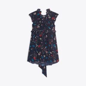 巴黎世家/Balenciaga 胸饰娃娃裙 - 海军蓝色 | 女士连衣裙 492100-TXA87-8065