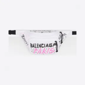 巴黎世家/Balenciaga 白色 灰色 涂鸦腰包 45472333vm