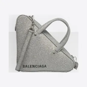 巴黎世家/Balenciaga ‎女士‎ ‎铝灰色 ‎ ‎超小号亮面三角形旅行包 ‎ | Balenciaga 531048-0XV12-8160