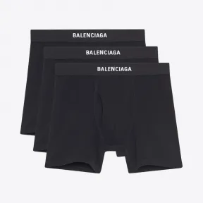 巴黎世家/Balenciaga ‎男士‎ ‎黑色 ‎ ‎三条装Balenciaga平角裤 ‎ | Balenciaga 531584-453B9-1000