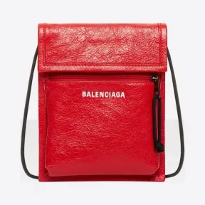 巴黎世家/Balenciaga 红色 Explorer手包，配皮革肩带 45452759qn