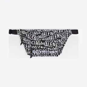 巴黎世家/Balenciaga 黑色 “波浪式”品牌标识Wheel腰包 45472113vb