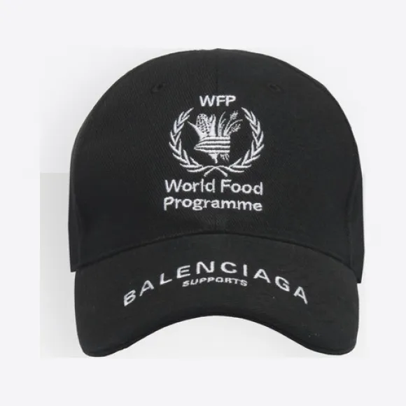 巴黎世家/Balenciaga Black / White 世界粮食计划署联名款棒球帽 46603029kd