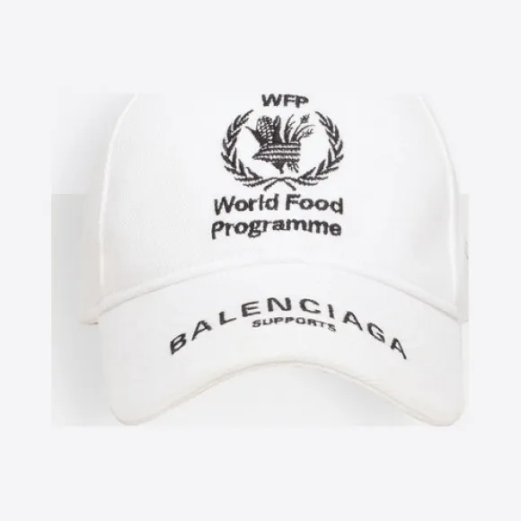 巴黎世家/Balenciaga White / Black 世界粮食计划署联名款棒球帽 46602898ju