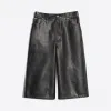 巴黎世家/Balenciaga ‎女士‎ ‎黑色 ‎ ‎皮质卡布里裤 ‎ | Balenciaga 542898-TDS02-1000