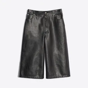 巴黎世家/Balenciaga ‎女士‎ ‎黑色 ‎ ‎皮质卡布里裤 ‎ | Balenciaga 542898-TDS02-1000