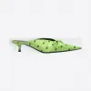 巴黎世家/Balenciaga 女士 NEON GREEN/BLACK Knife穆勒高跟鞋 | Balenciaga 548172-W1B80-3874