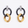 巴黎世家/Balenciaga BLACK / GOLD 环环相扣耳环 50223220gs