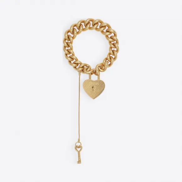 巴黎世家/Balenciaga ‎女士‎ ‎金黄色 ‎ ‎心锁手镯 ‎ | Balenciaga 549452-TZ79G-0027