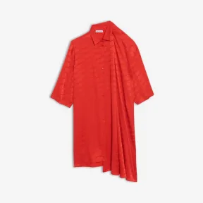 巴黎世家/Balenciaga 红色 字母图案移位衬衫连衣裙 49488391li