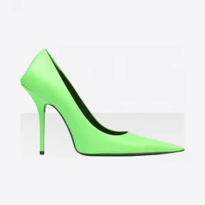 巴黎世家/Balenciaga 女士 NEON GREEN Square Knife高跟鞋 | Balenciaga 562879-WA8F0-3801