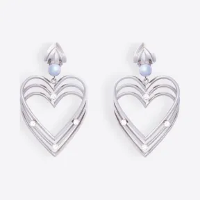 巴黎世家/Balenciaga 银色 心形珍珠耳环 50227066ew