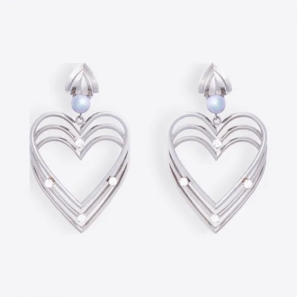 巴黎世家/Balenciaga 银色 心形珍珠耳环 50227066ew