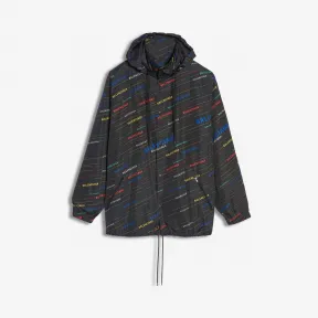 巴黎世家/Balenciaga 女士 黑色 / 多彩色 满饰品牌标识雨衣 | Balenciaga 571266-TEL17-2771