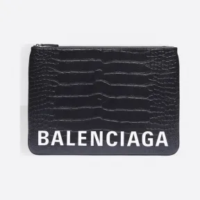 巴黎世家/Balenciaga  Ville鳄鱼纹效果大号手包 45477342ae