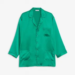 巴黎世家/Balenciaga 祖母绿色 睡衣式口袋衬衫 38855351ij
