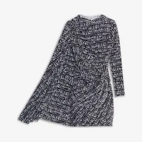 巴黎世家/Balenciaga 白色/黑色 不对称垂褶连衣裙 38854655hb