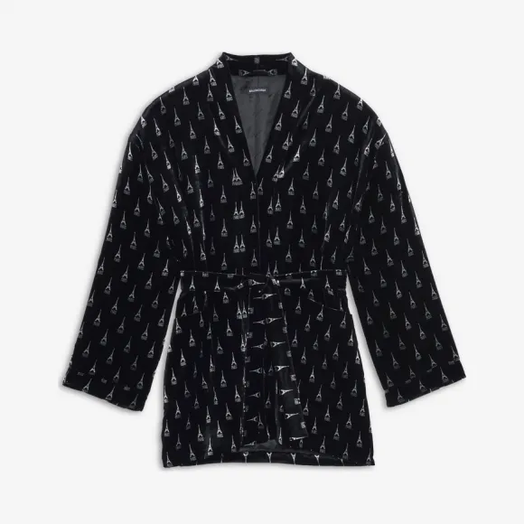 巴黎世家/Balenciaga 黑色 睡衣式夹克 41922345st