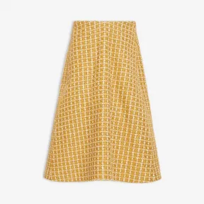 巴黎世家/Balenciaga 黄色 三角布褶裥铅笔裙 35422161fc